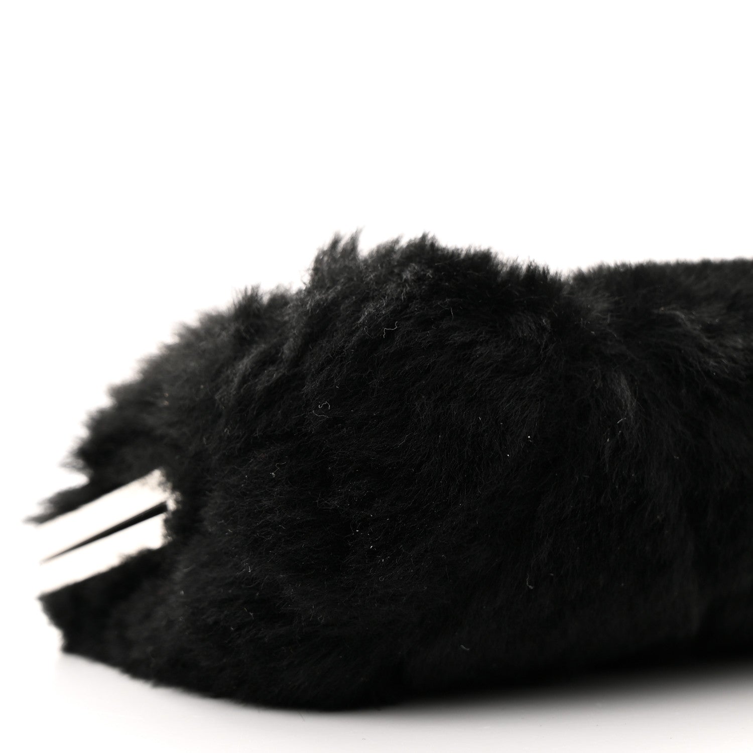 Chanel Shearling Sheepskin Lambskin Quilted Clutch With Chain Black 10 of 10