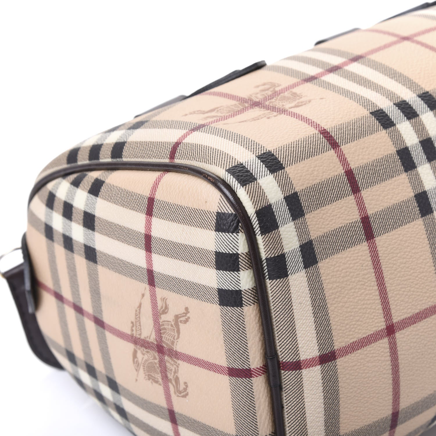 Burberry Haymarket Check Small Chester Bowling Bag Chocolate 5 of 11