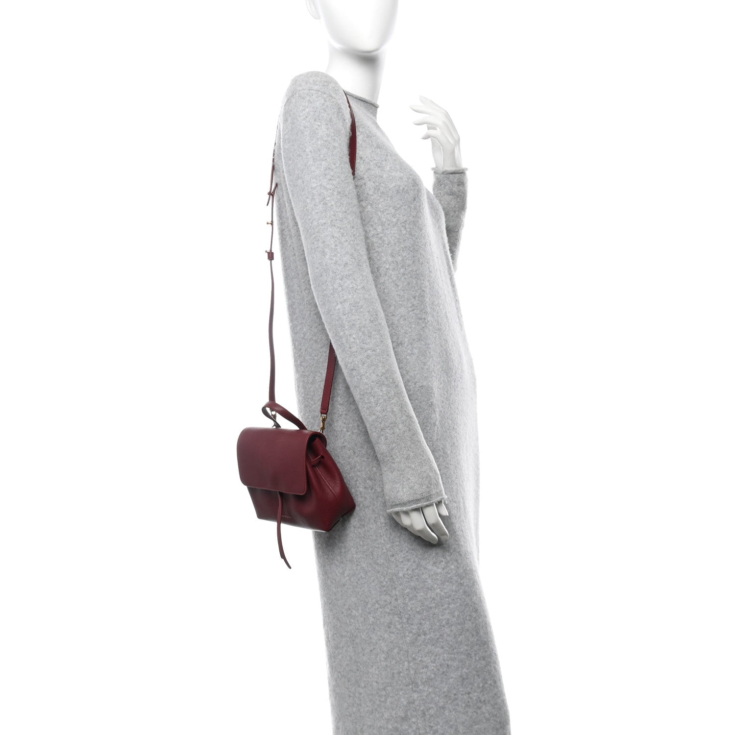 Mansur Gavriel Calfskin Mini Soft Lady Bag Claret 2 of 9