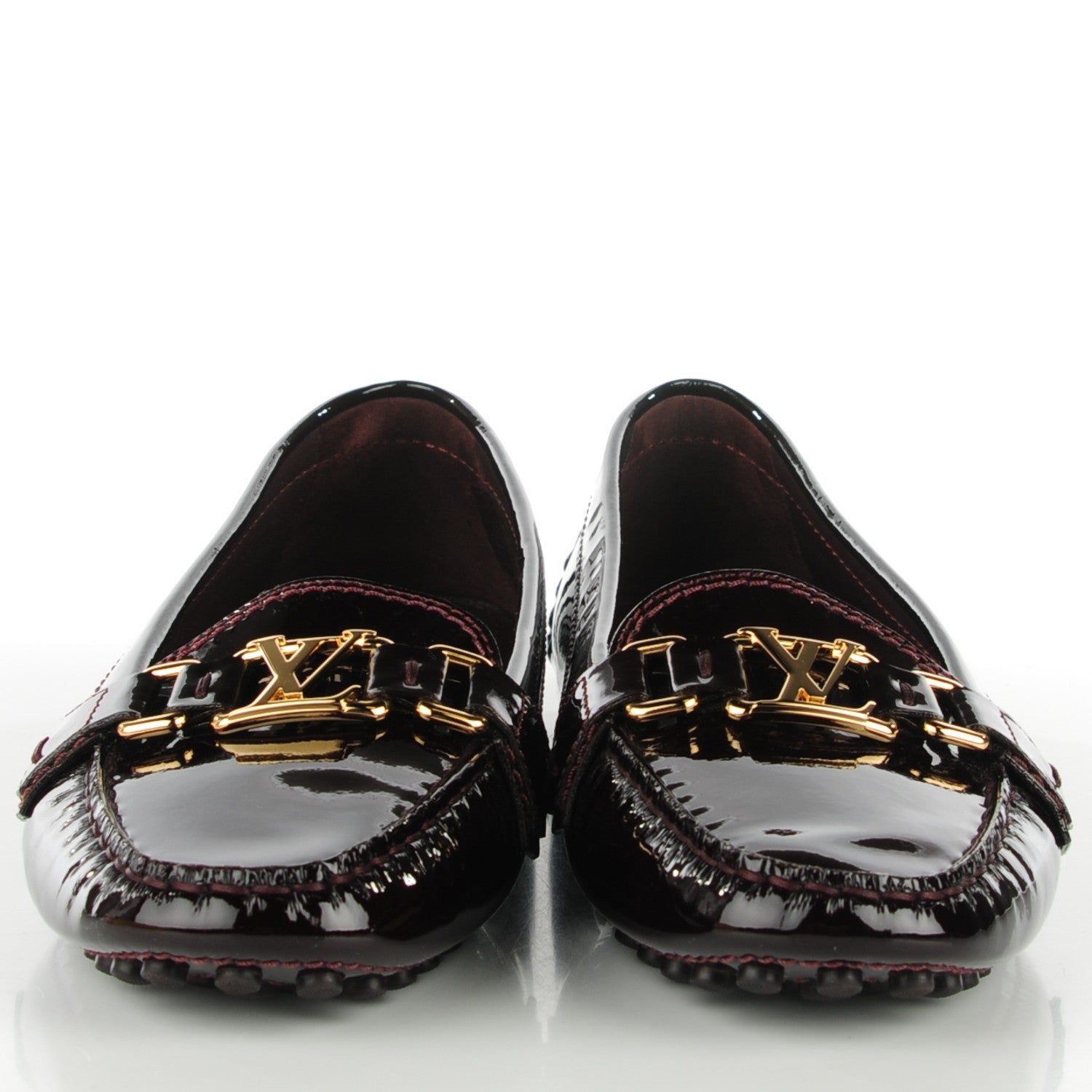 Louis Vuitton Patent Calfskin Oxford Loafers 40 Amarante 2 of 7