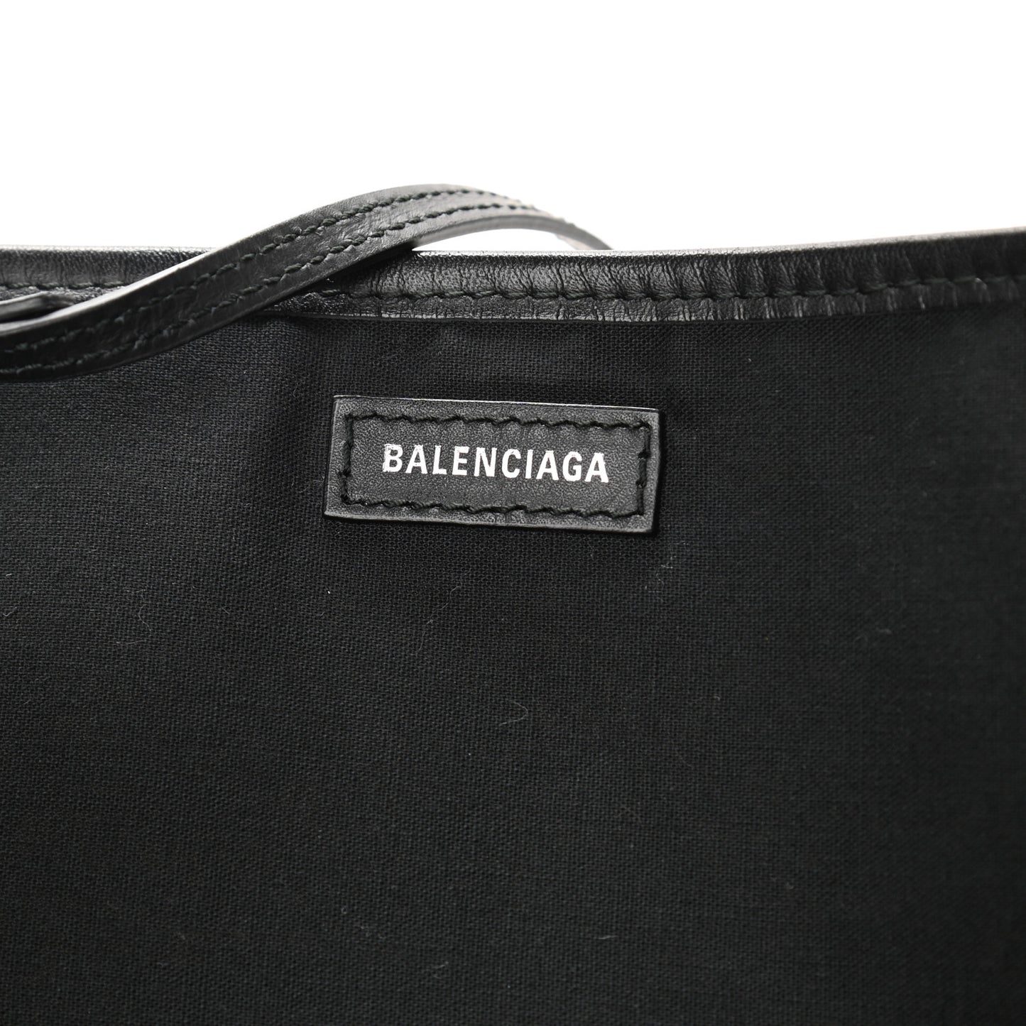 Cotton Canvas Satin Calfskin S Navy Cabas Natural Black