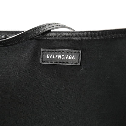 Balenciaga Cotton Canvas Satin Calfskin S Navy Cabas Natural Black 7 of 10