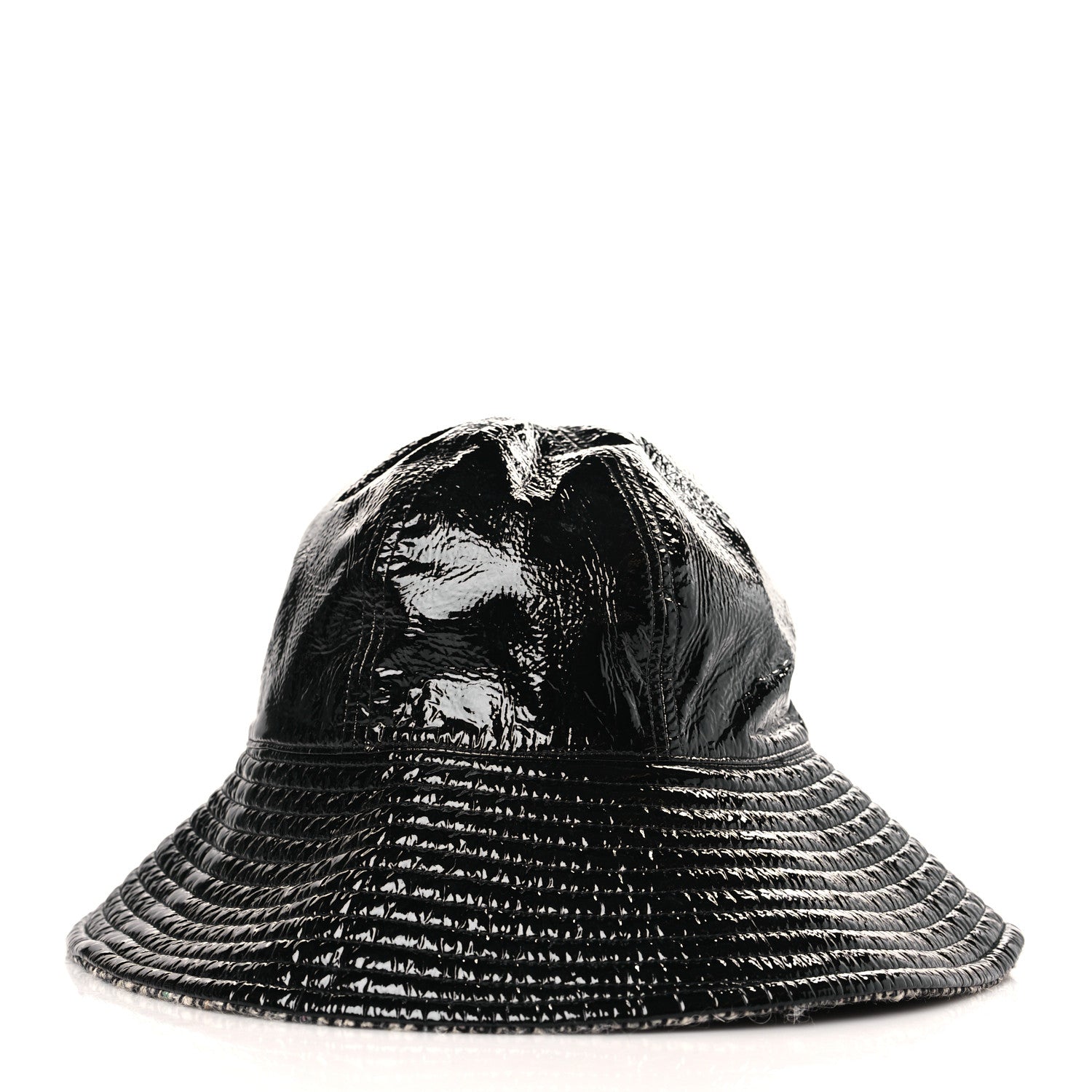 Chanel Vinyl Tweed Bucket Hat 58 Black 2 of 7
