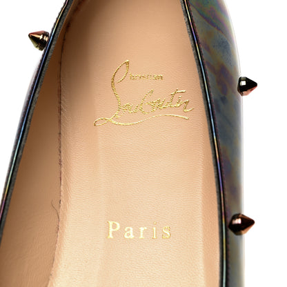 Christian Louboutin Patent Degraspike Flats 38.5 Iridescent Black 6 of 8