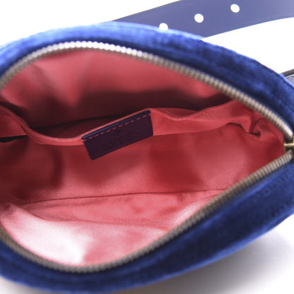 Gucci Velvet Matelasse GG Marmont Belt Bag 75 30 Cobalt Blue 4 of 10