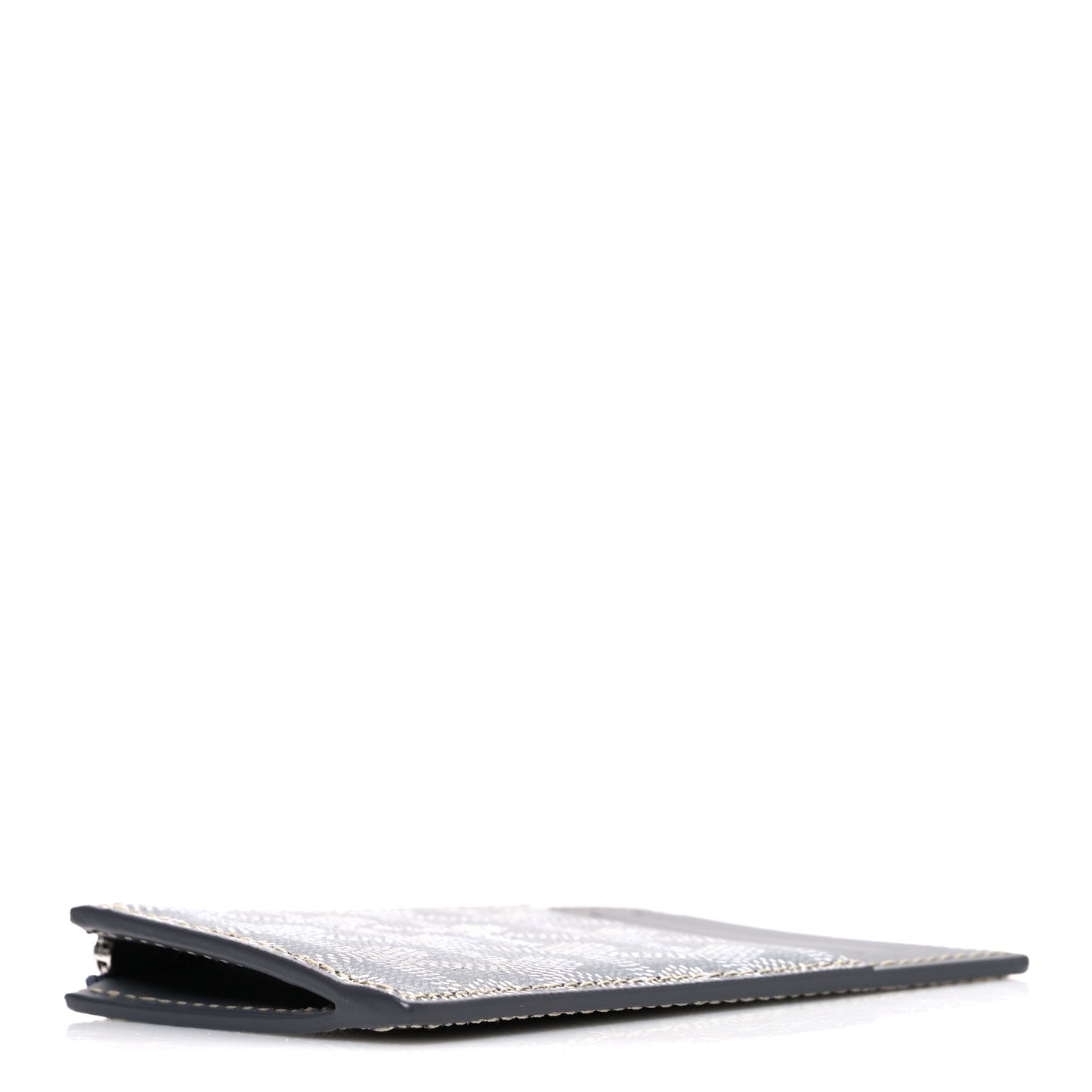 Goyardine Bourbon Zipped Card Holder Grey