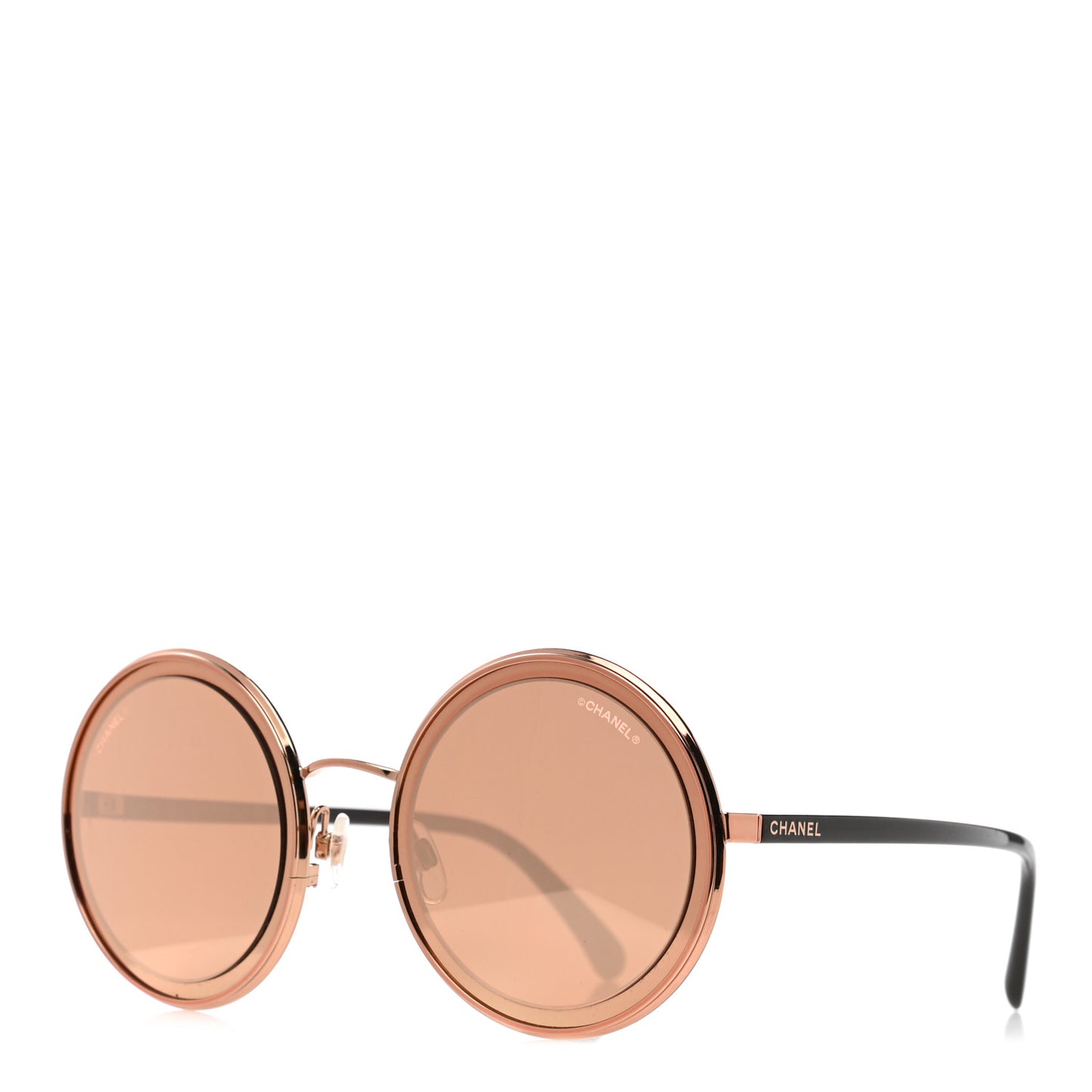 Metal Round Sunglasses 4226 Brown Rose Gold
