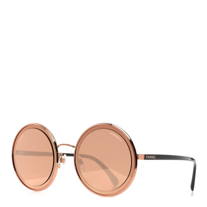 Chanel Metal Round Sunglasses 4226 Brown Rose Gold 1 of 8