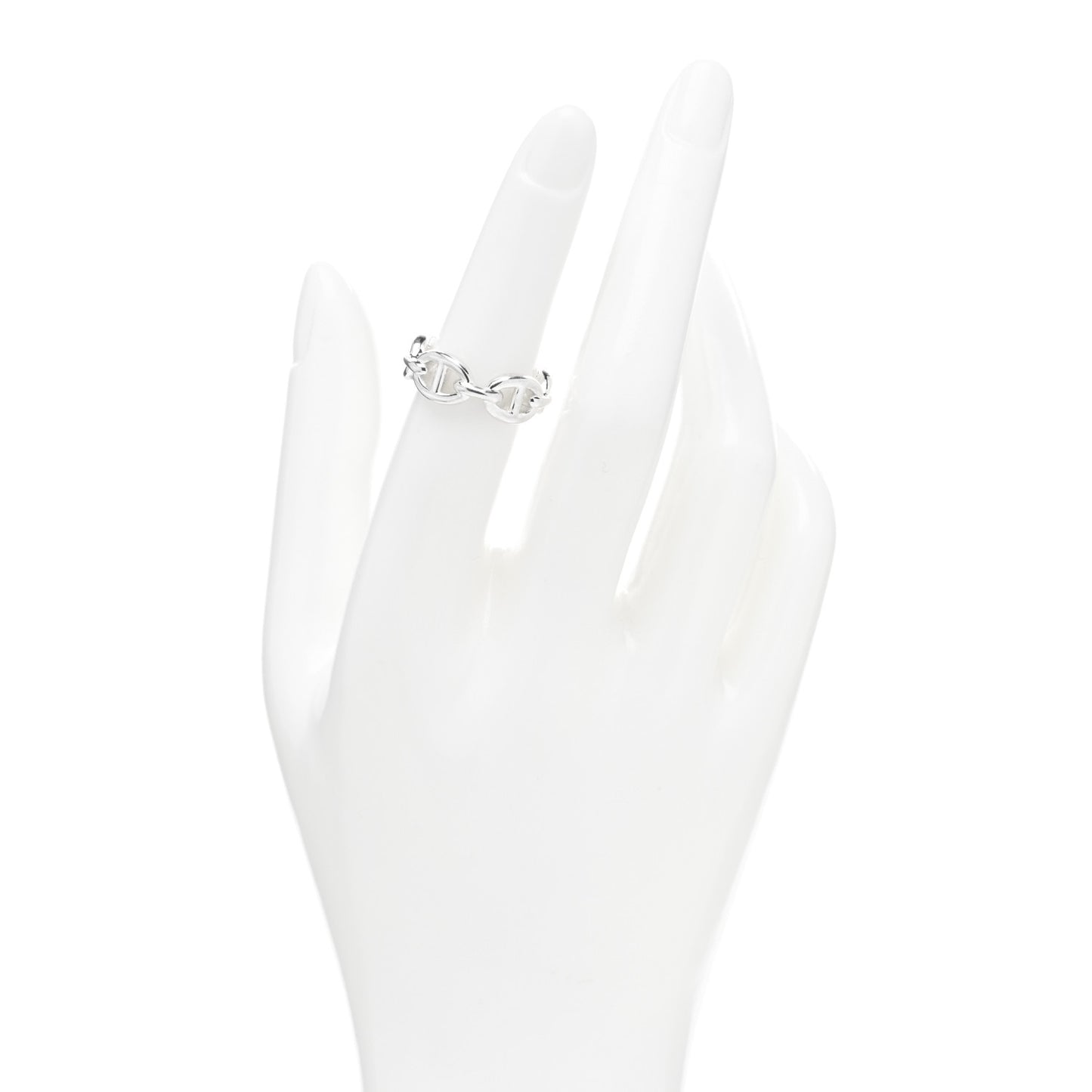 Sterling Silver PM Chaine d'Ancre Enchainee Band Ring 51 5.75