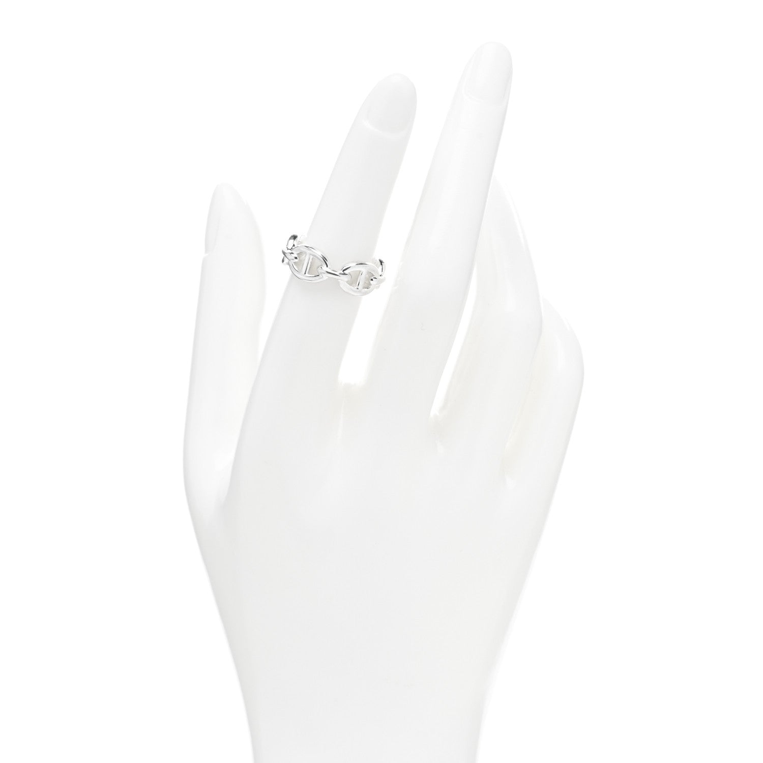 Hermes Sterling Silver PM Chaine d'Ancre Enchainee Band Ring 51 5.75 2 of 4