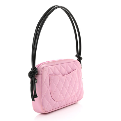Chanel Calfskin Quilted Cambon Pochette Pink Black 3 of 13