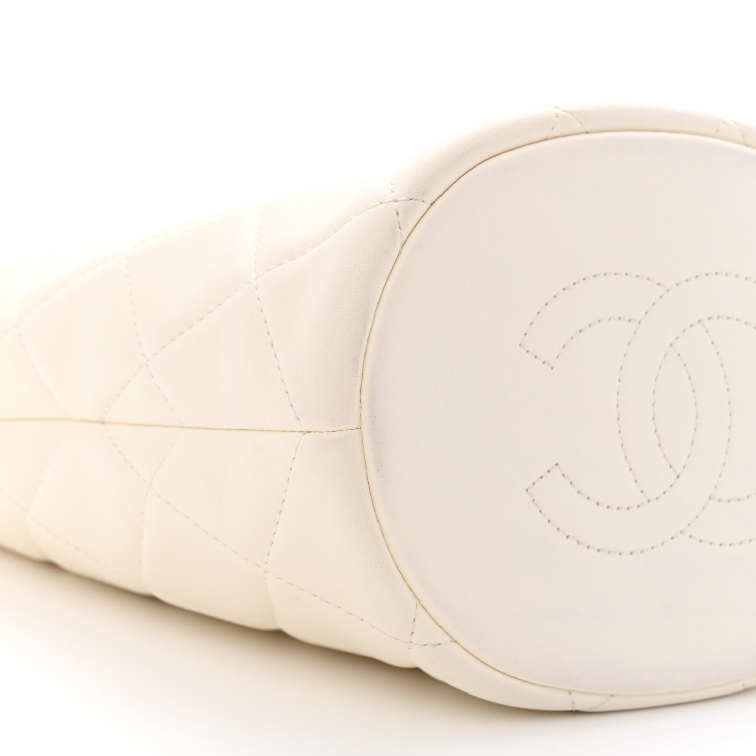 Chanel Lambskin Quilted My Perfect Chain Bucket Drawstring Bag White 10 of 13