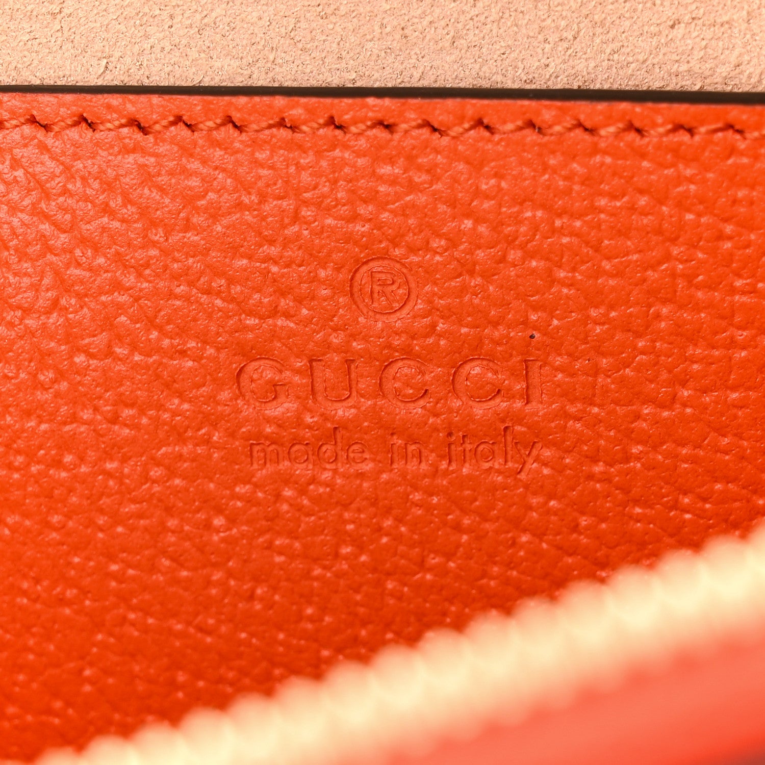 Gucci Textured Dollar Calfskin Mini Diana Dome Tote Bag Deep Orange Spicy Cyclamin 6 of 10