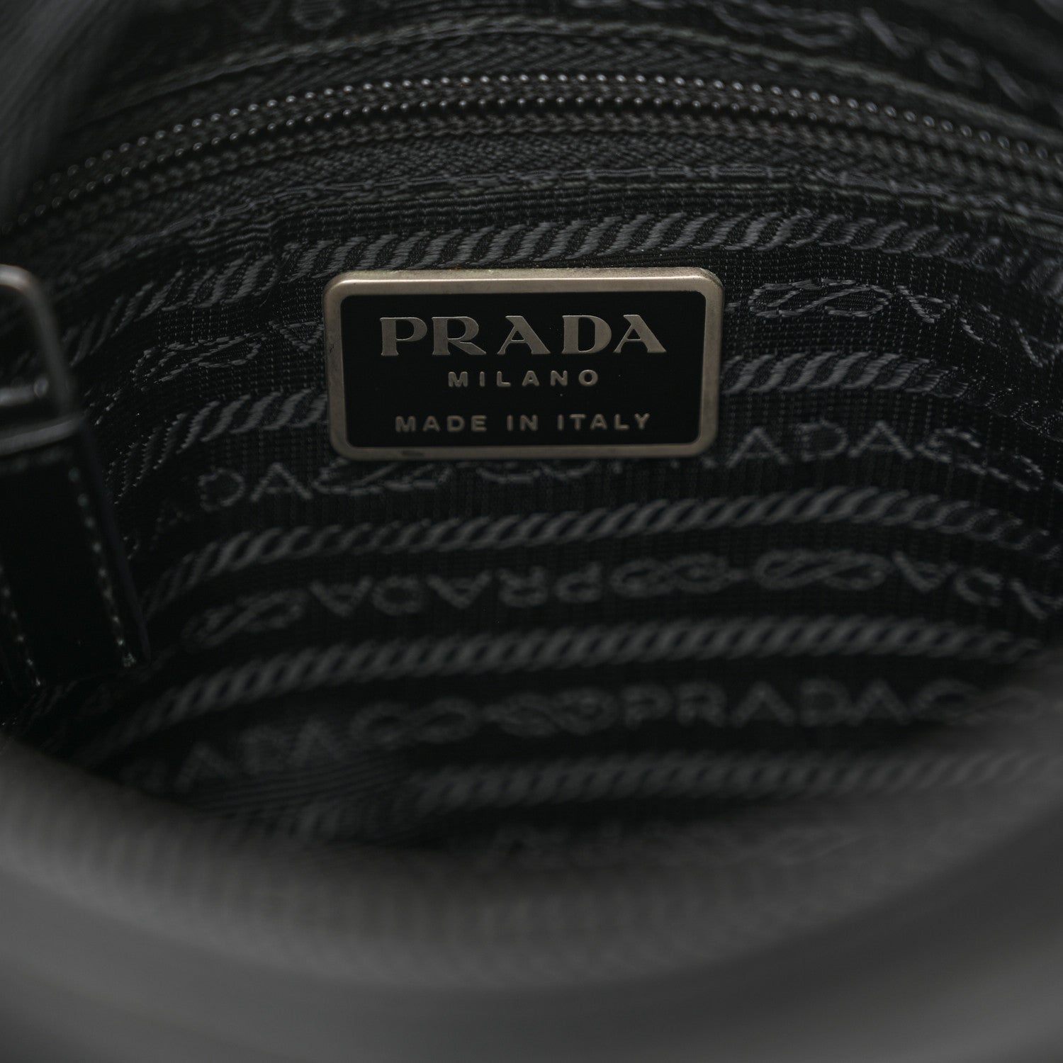 Prada Tessuto Nylon Saffiano Flat Messenger Bag Black 7 of 10