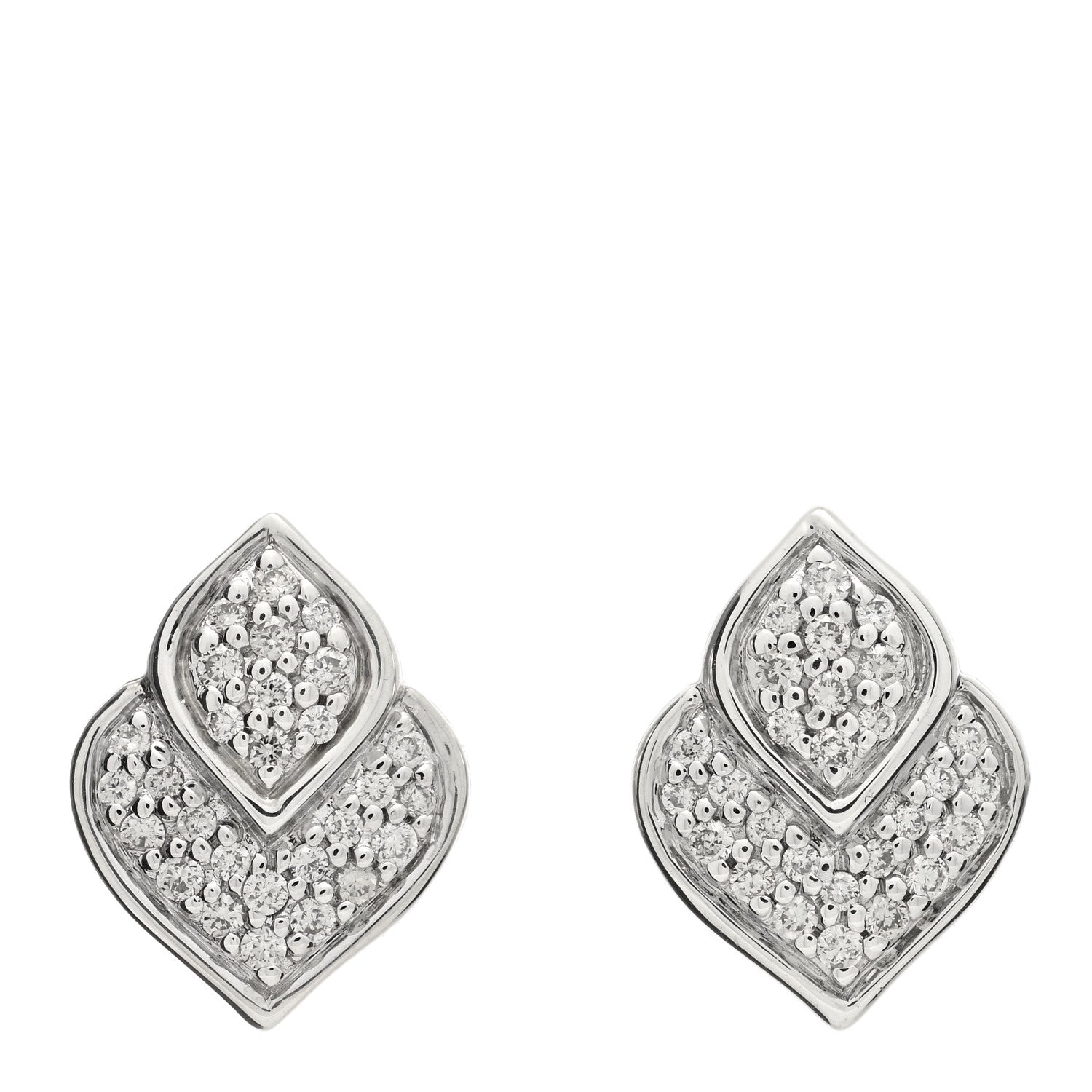 John Hardy Sterling Silver Diamond Legends Naga Pave Stud Earrings 1 of 4