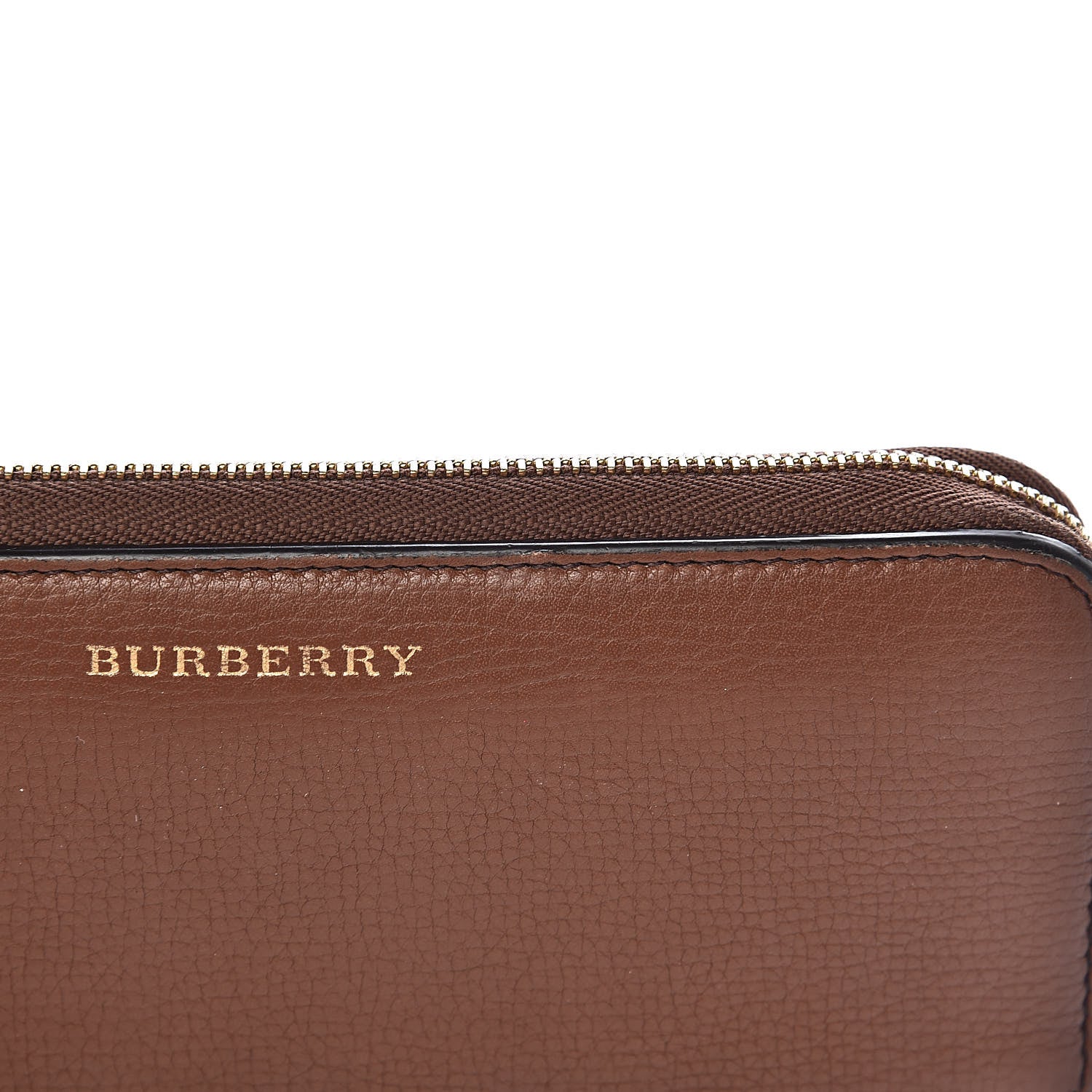Burberry Calfskin House Check Elmore Zip Around Wallet Tan 9 of 12
