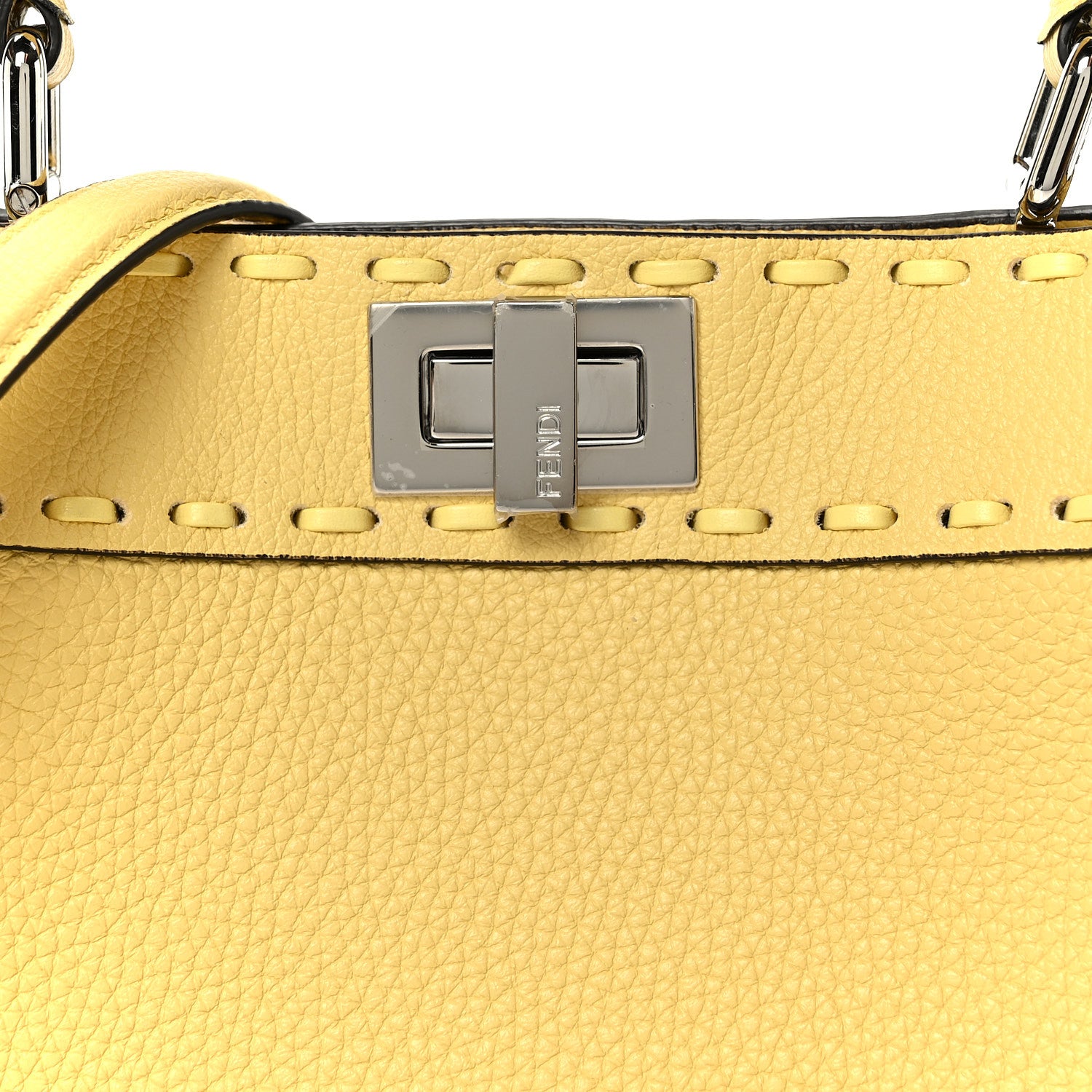 Fendi Cuoio Romano Sellerissima Mini Peekaboo Iconic Satchel Sorbetto 9 of 13