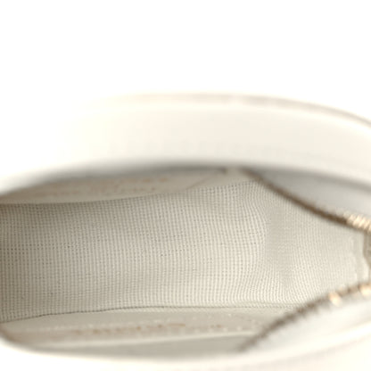 Chanel Tweed Quilted Round Filigree Pouch With Chain White Black 5 of 10