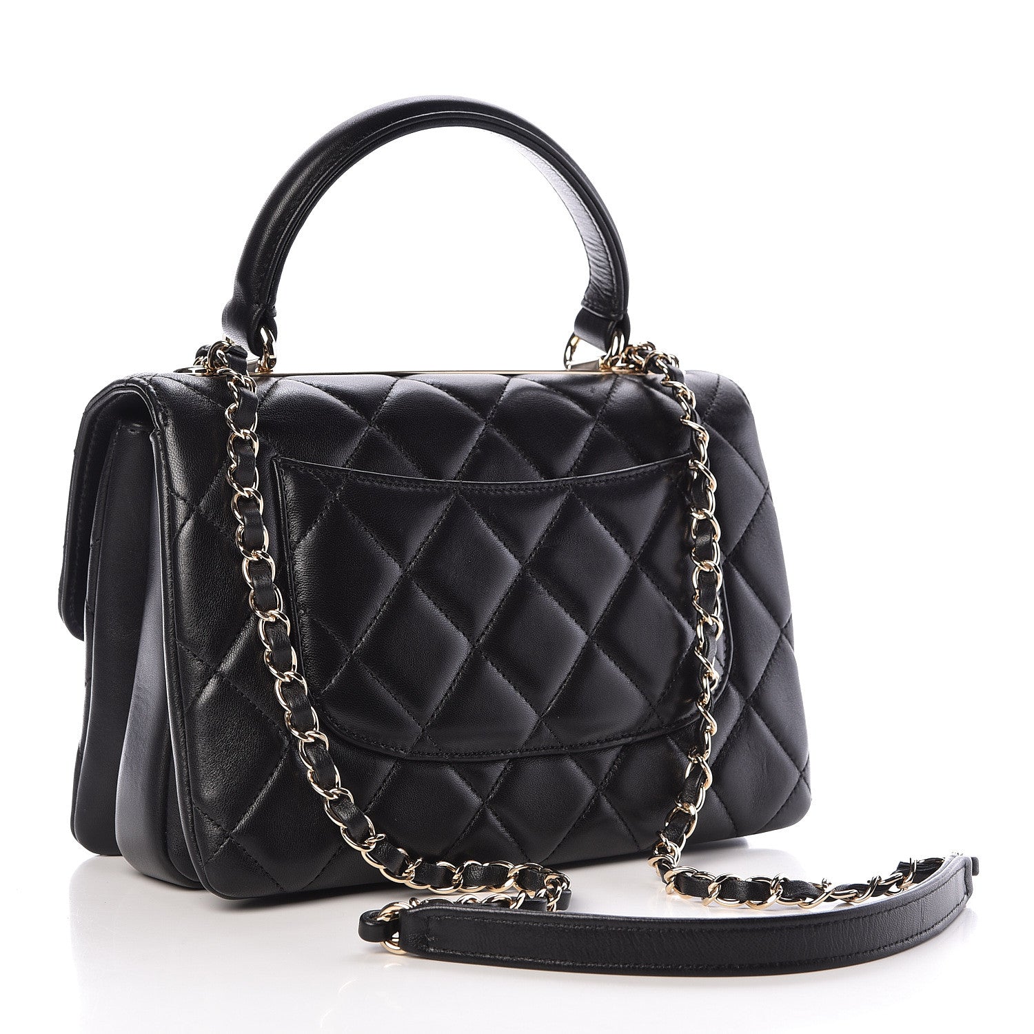 Chanel Lambskin Quilted Small Trendy CC Dual Handle Flap Bag Black 3 of 11