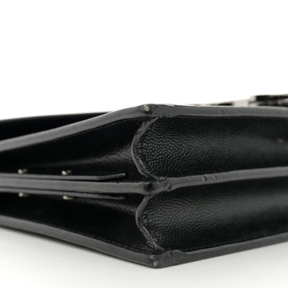 Saint Laurent Grain De Poudre Monogram Cassandra Clasp Bag Black 10 of 15