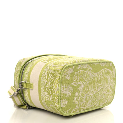 Christian Dior Canvas Embroidered Toile De Jouy Small Travel Vanity Case Green 3 of 5
