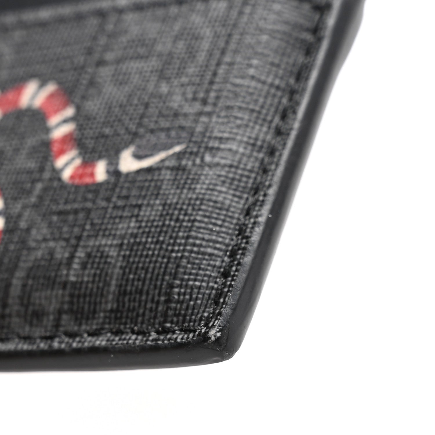Gucci GG Supreme Monogram Kingsnake Card Holder Black Grey 8 of 9