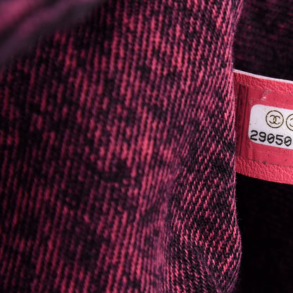 Chanel Denim Quilted Denimpression Flap Red Black 7 of 10