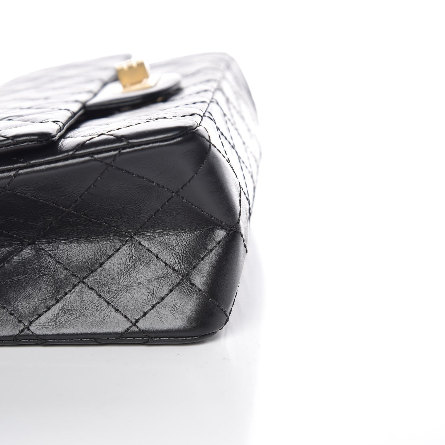 Aged Calfskin Quilted 2.55 Reissue 225 Flap Black