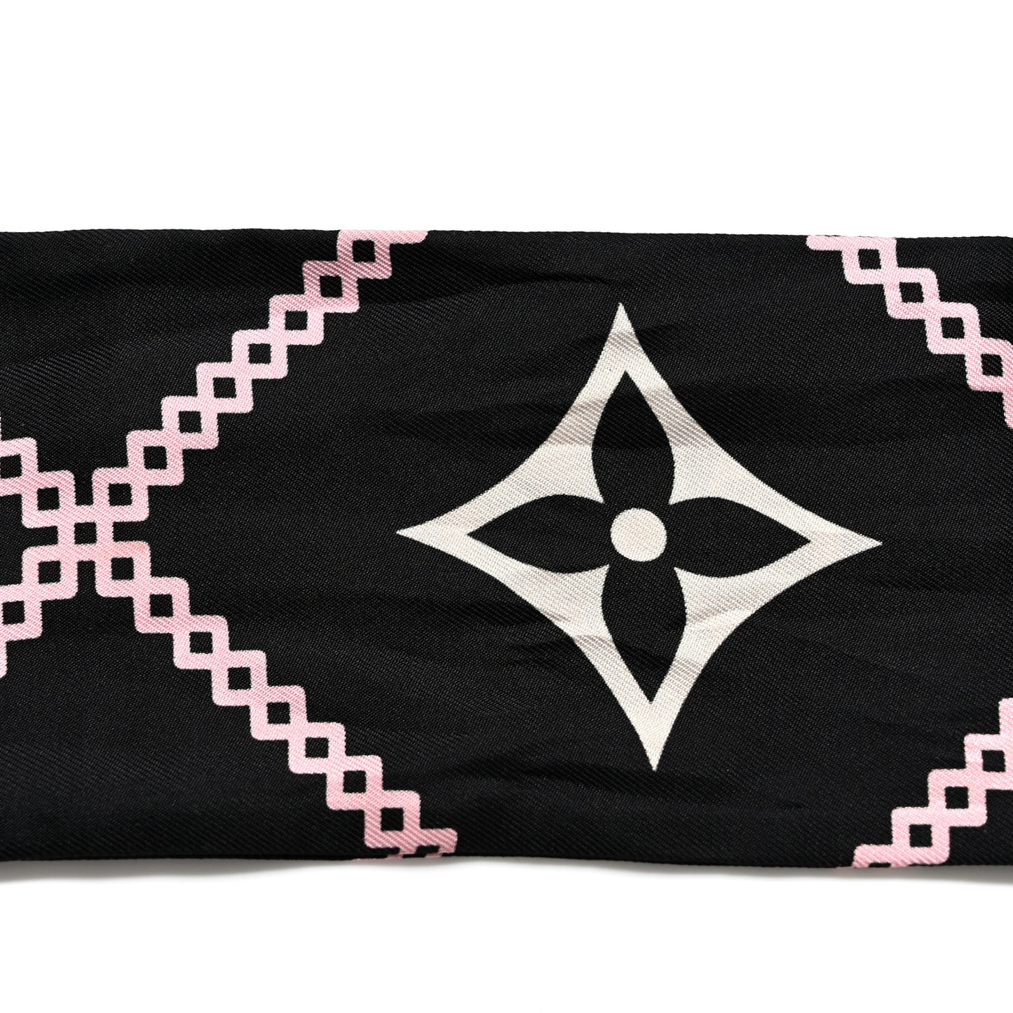 Silk Monogram Croisillon Bandeau Black