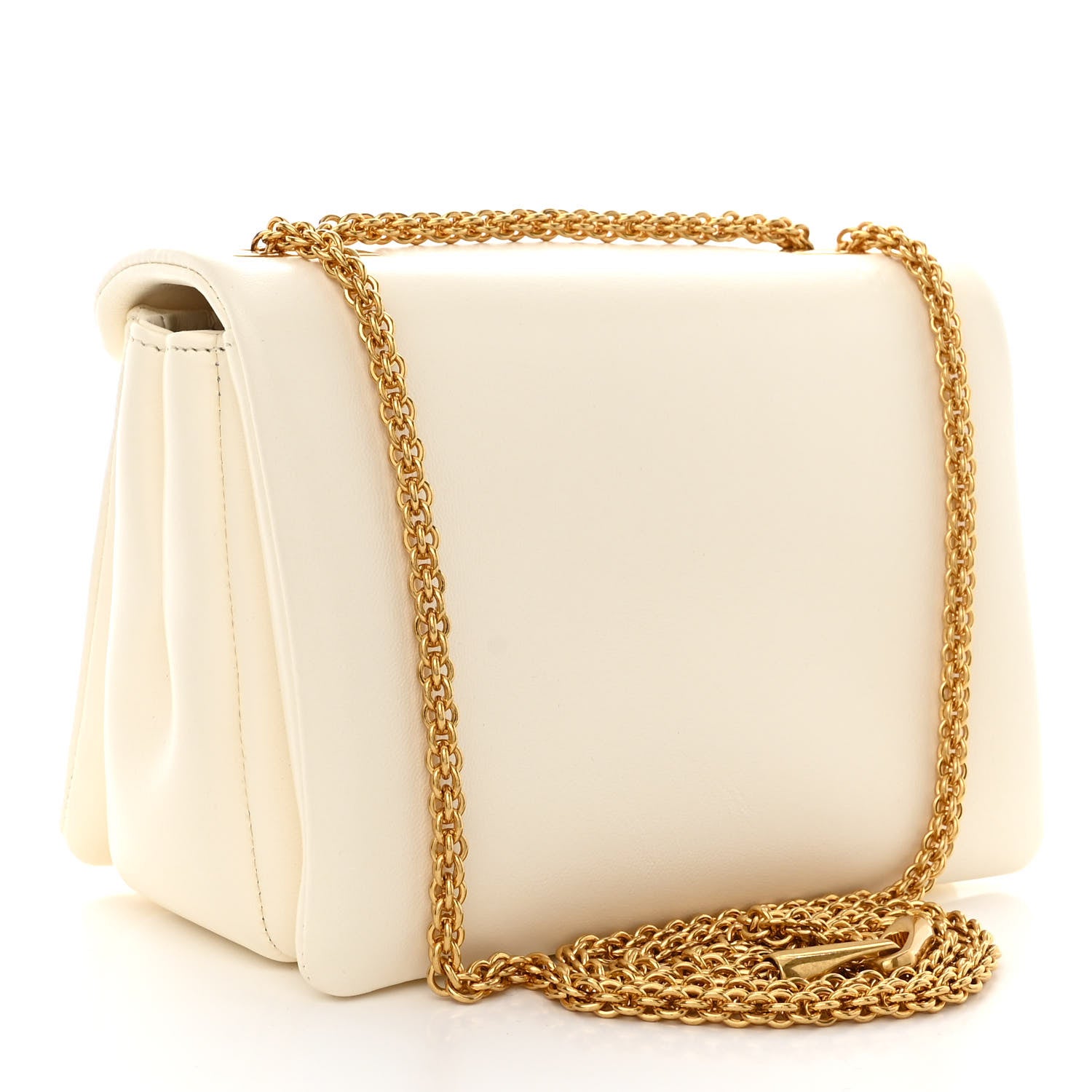 Valentino Garavani Nappa One Stud Chain Clutch Ivory 3 of 10