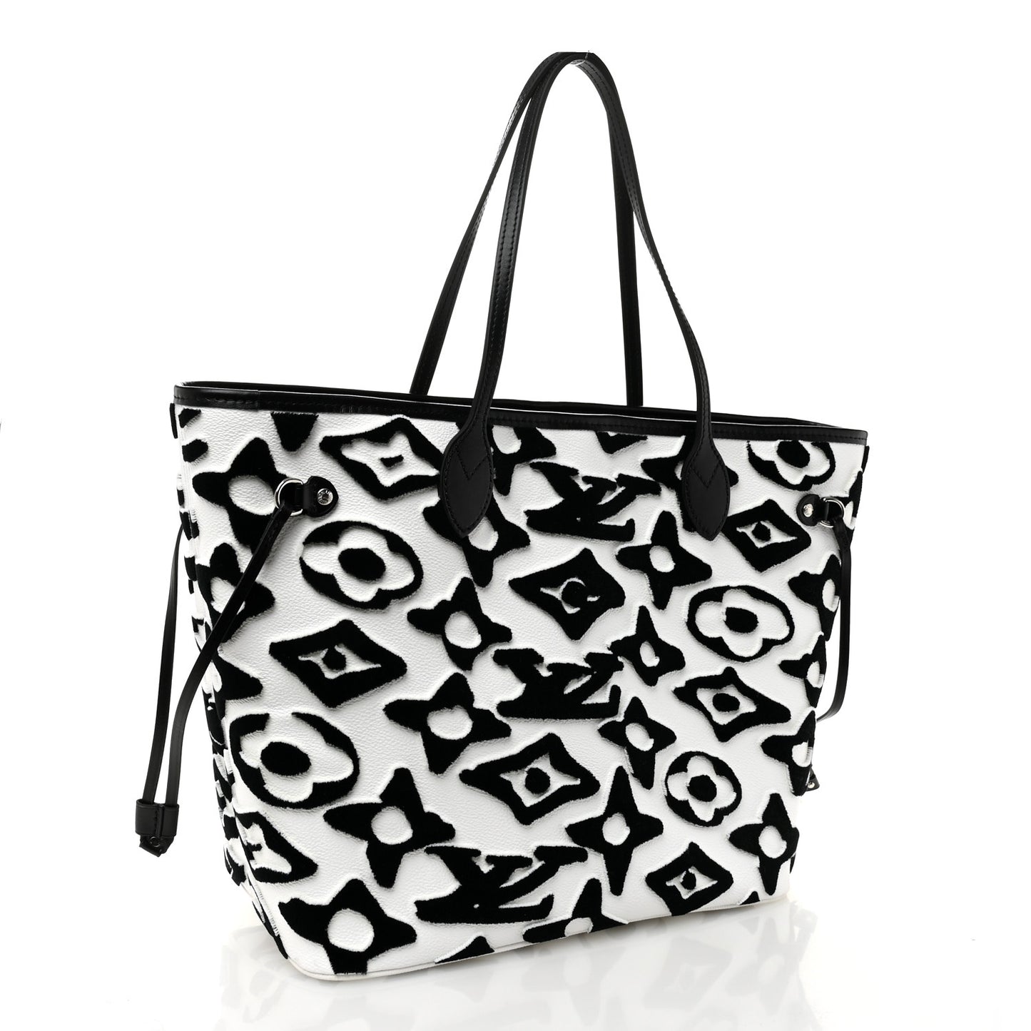 X UF Tufted Monogram Neverfull MM Black White