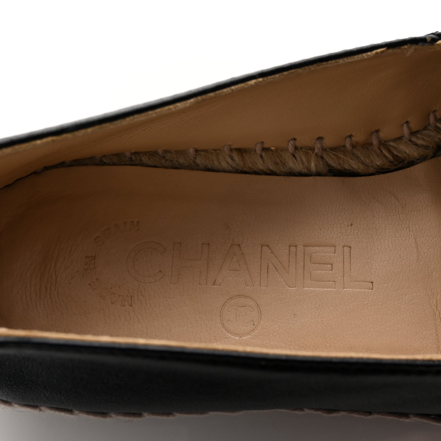 Chanel Lambskin CC Espadrilles 37 Black 9 of 11