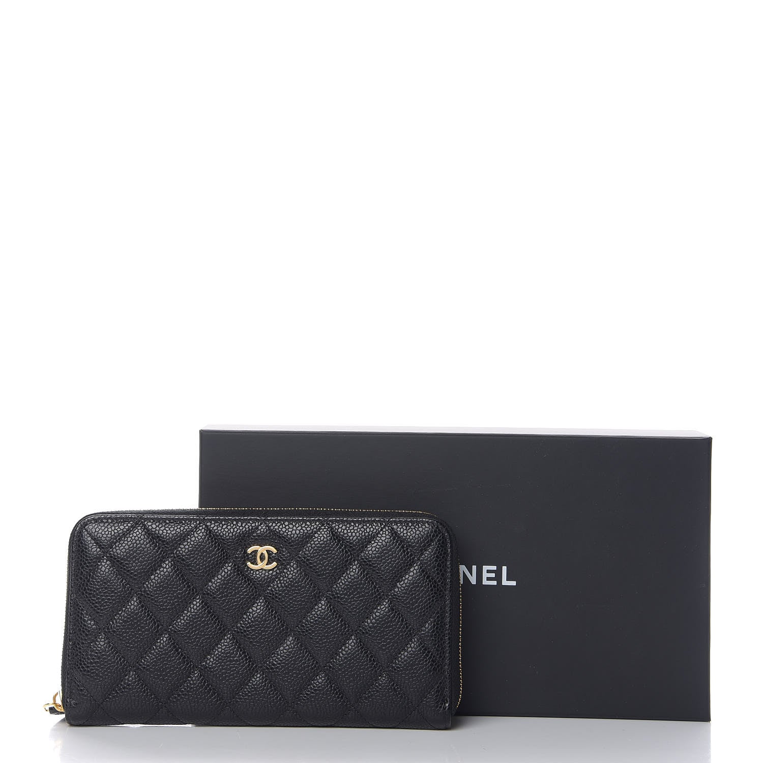 Chanel Caviar Quilted Large Gusset Zip Around Wallet Black 8 of 8