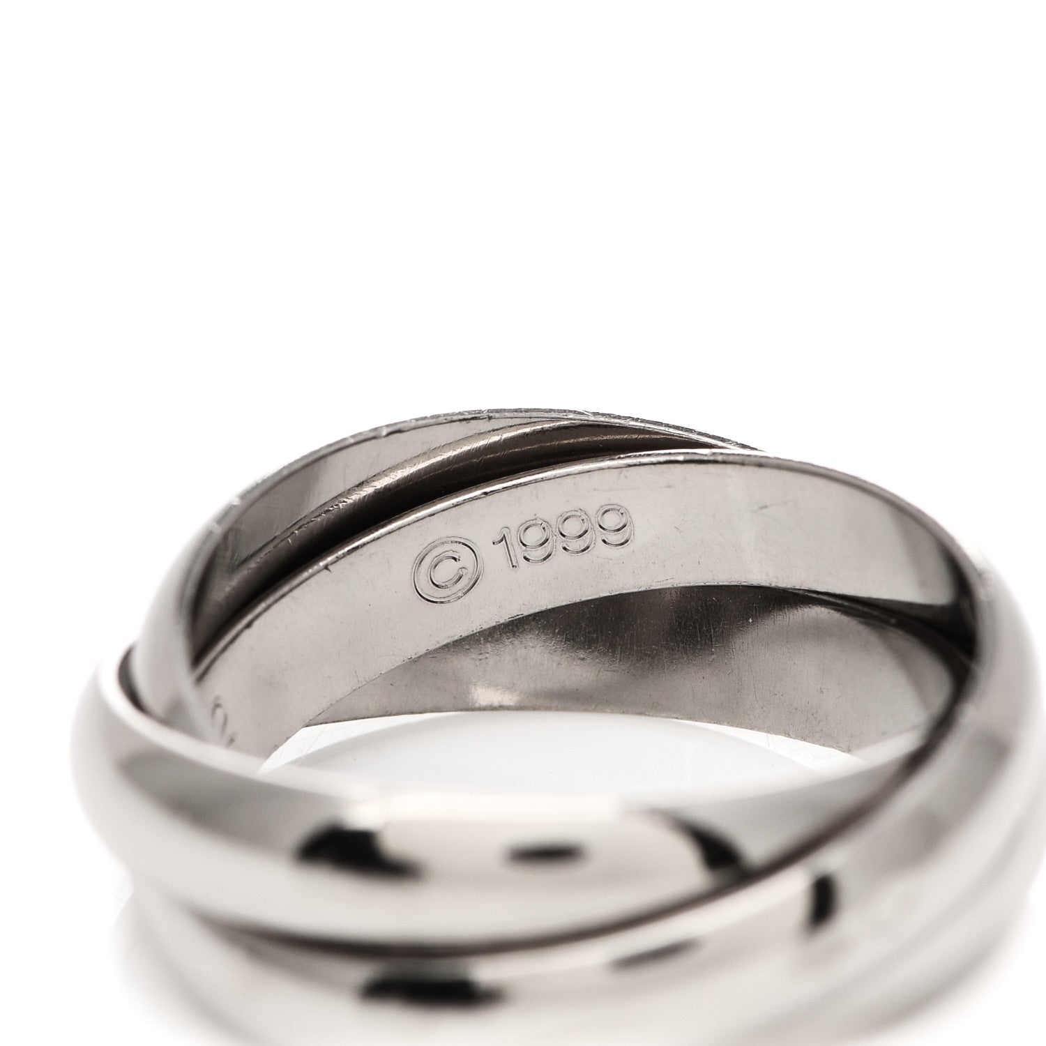 Cartier 18K White Gold Classic Trinity Ring 52 6 5 of 7