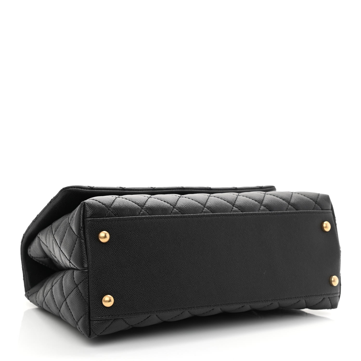 Chanel Caviar Lizard Embossed Quilted Small Coco Handle Flap Black 4 of 10