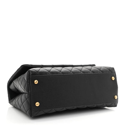 Chanel Caviar Lizard Embossed Quilted Small Coco Handle Flap Black 4 of 10