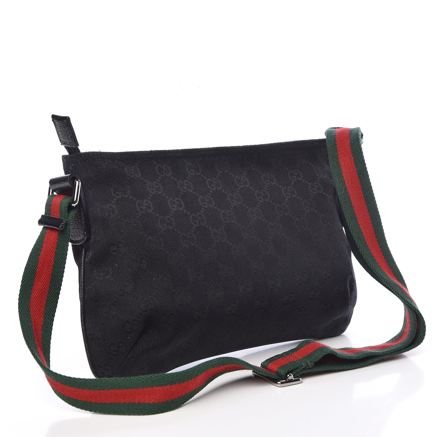Monogram Web Small Flat Messenger Crossbody Black