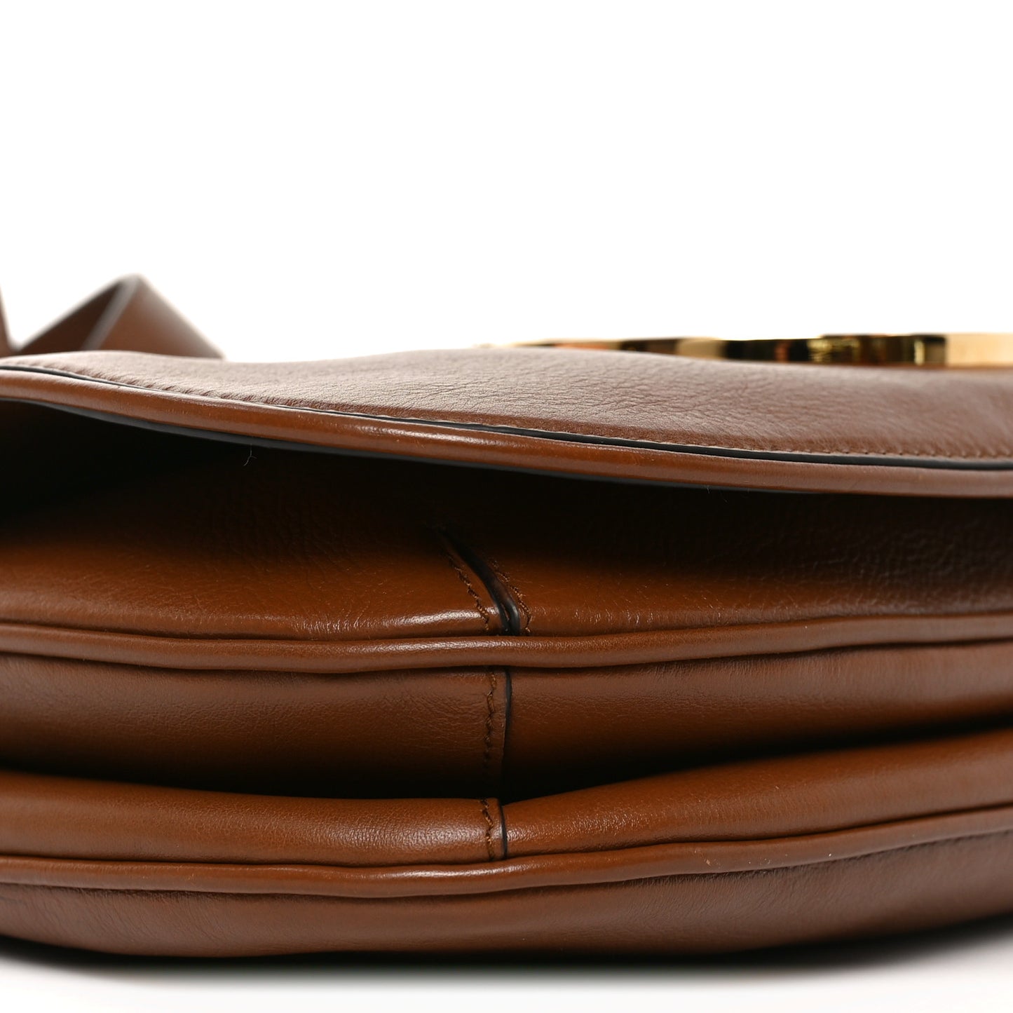 Roxy Calfskin Web Medium Blondie Shoulder Flap Bag Cuir