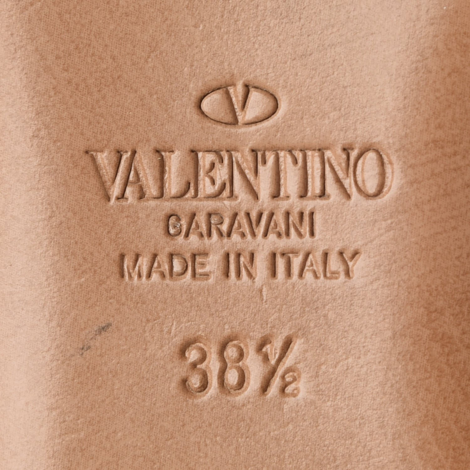 Valentino Garavani Metallic Pebbled Calfskin Rockstud Ballerina Flats 38.5 Platino 7 of 7