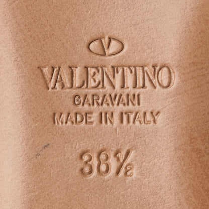 Valentino Garavani Metallic Pebbled Calfskin Rockstud Ballerina Flats 38.5 Platino 7 of 7