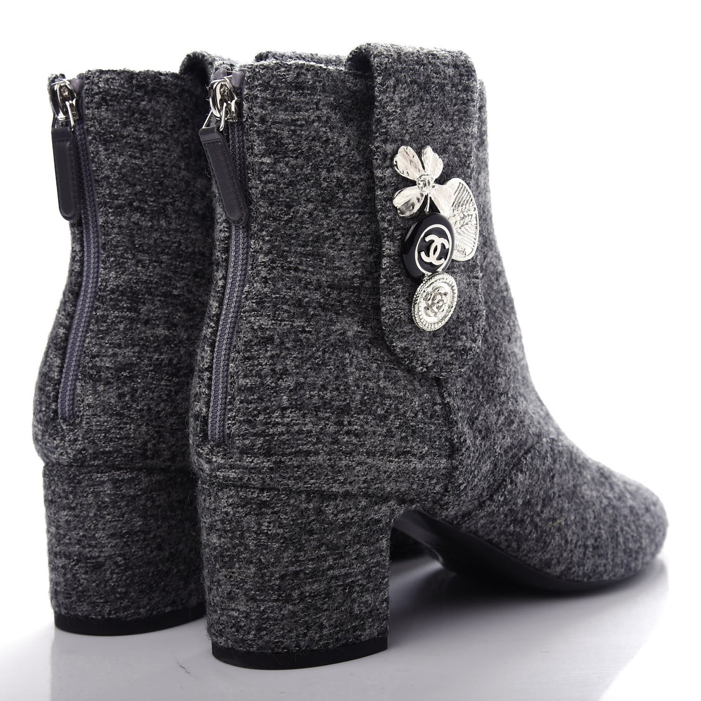Tweed Short Boot 39.5 Grey