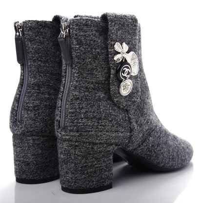 Chanel Tweed Short Boot 39.5 Grey 4 of 12