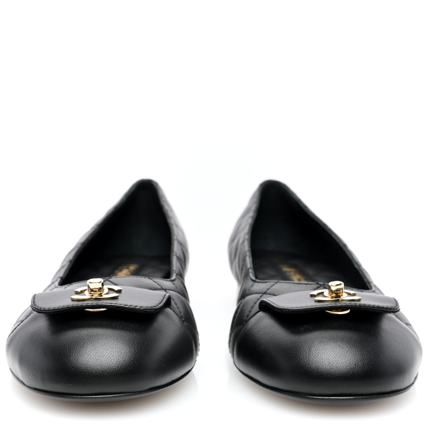 Chanel Lambskin Quilted CC Ballerina Flats 39 Black 3 of 7