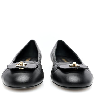 Chanel Lambskin Quilted CC Ballerina Flats 39 Black 3 of 7