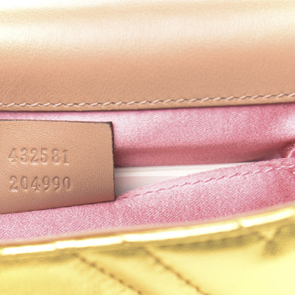 Gucci Metallic Nappa Matelasse Broadway Shoulder Bag Gold 7 of 11