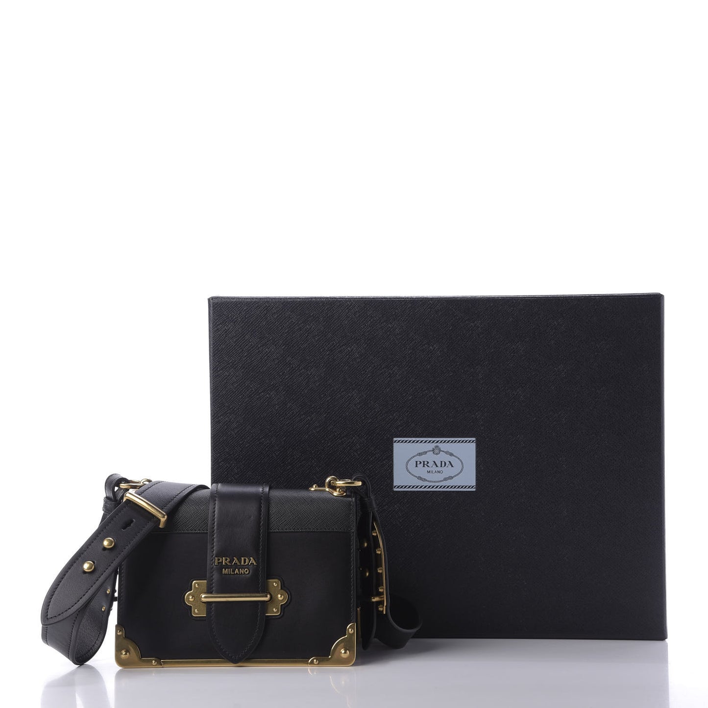City Calf Saffiano Cahier Bag Black