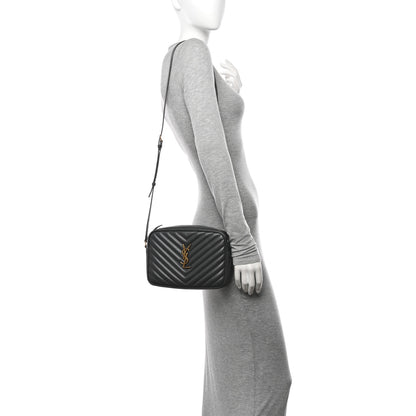 Saint Laurent Calfskin Matelasse Monogram Lou Camera Bag Storm 2 of 11