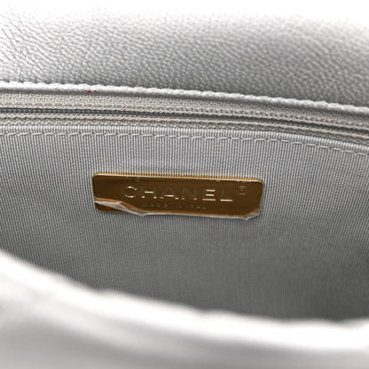 Chanel Metallic Goatskin Quilted Medium Chanel 19 Flap Silver 6 of 10