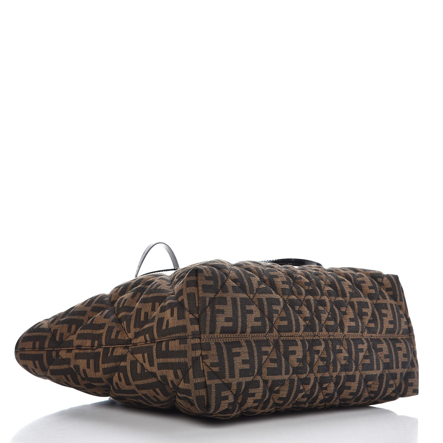 Fendi Zucca Quilted Medium Roll Tote Tobacco Black 4 of 7