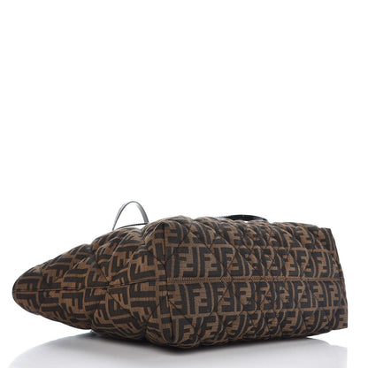Fendi Zucca Quilted Medium Roll Tote Tobacco Black 4 of 7